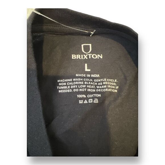 Brixton Black Floral Logo Cropped Tee Size Large - Picture 3 of 4